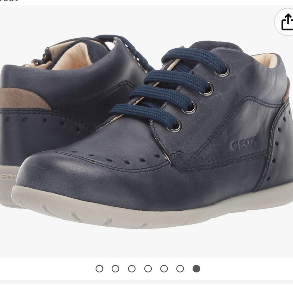 Geox Respira Boys Kaytan toddler 42 Leather Bootie shoes Zip Ankle Boot 8.5 navy